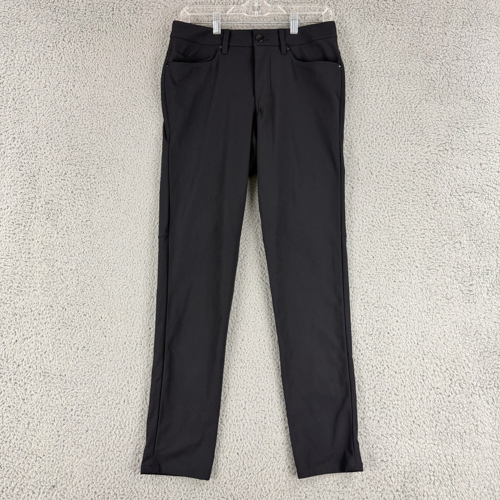 Lululemon Commission Pants Mens 28 Black Slim Fit Technical Chino Travel Trouser